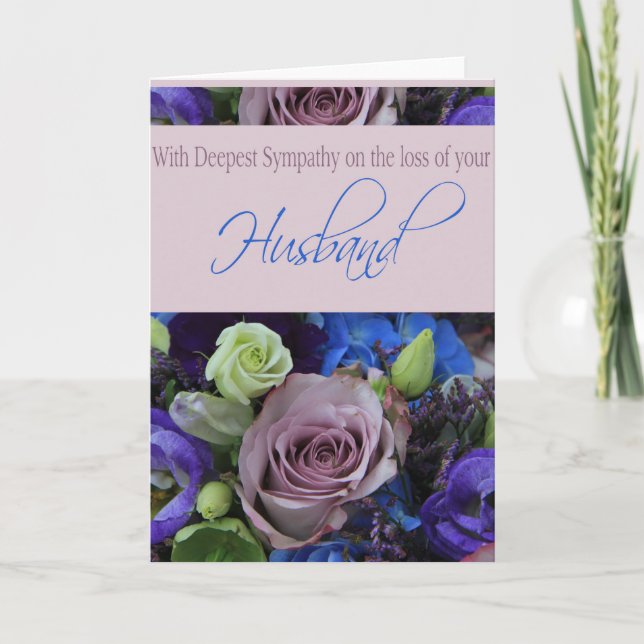 Carte Husband loss Rose sympathy Card (Devant)