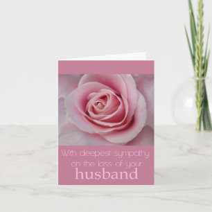 Carte Husband loss Rose sympathy Card