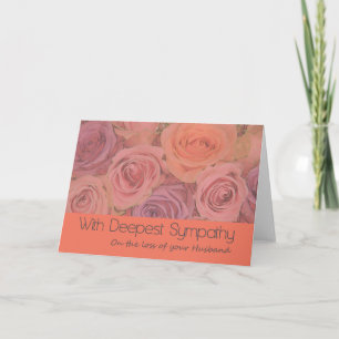 Carte Husband loss Rose sympathy Card