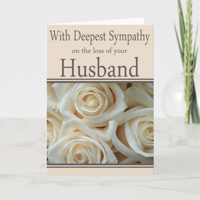 Carte Husband loss Rose sympathy Card (Devant)