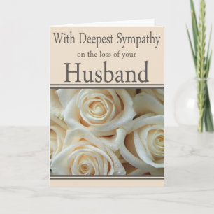 Carte Husband loss Rose sympathy Card