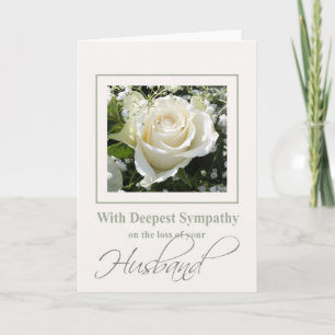 Carte Husband loss Rose sympathy Card