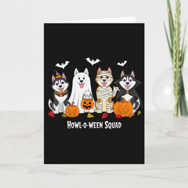 Carte Husky Halloween Howl O Ween Squad  (Devant)