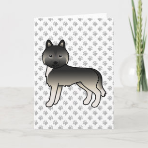 Carte Husky sibérien agouti Chien de dessin animé mignon
