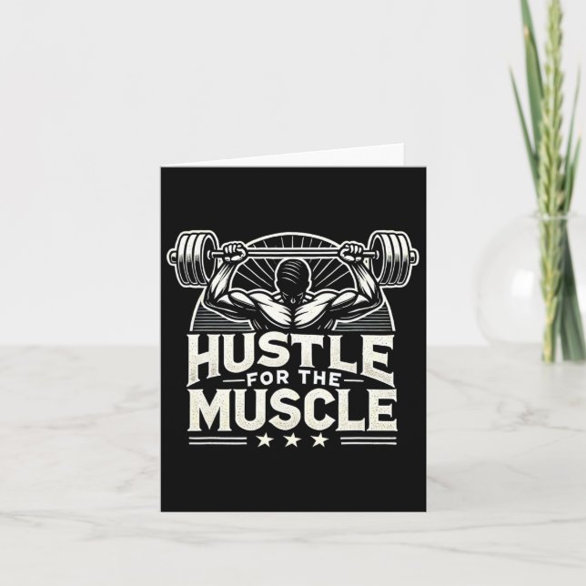 Carte Hustle Pour Muscle Barbell Bodybuilding (Devant)