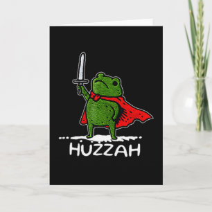 Carte Huzzah Grenouille Chevalier Citation de Mème d'Épé