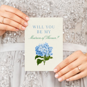 Carte Hydrangea Bleu Seras-Tu Ma Demoiselle D'Honneur