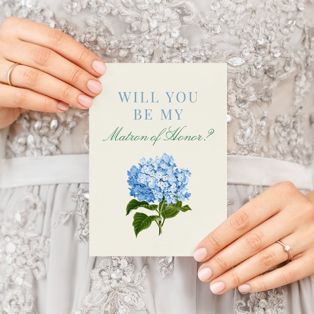 Carte Hydrangea Bleu Seras-Tu Ma Demoiselle D'Honneur (Créateur téléchargé)