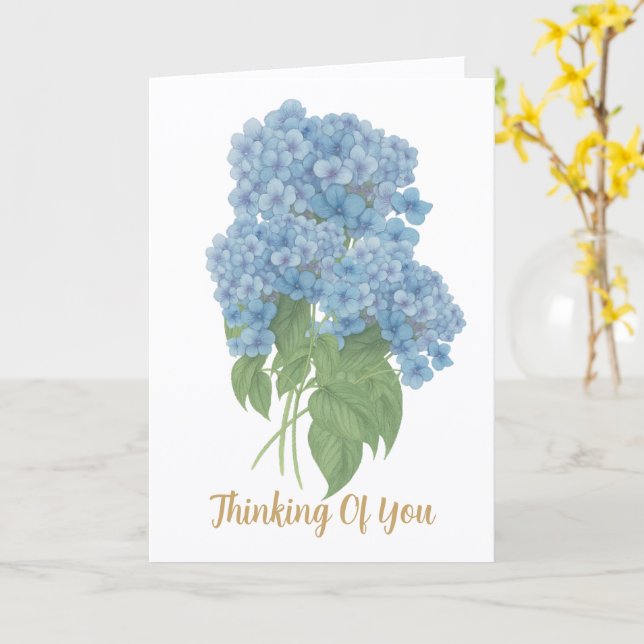 Carte Hydrangea Bleue pour Vous Dire que Vous êtes (Fleur jaune)