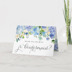 Carte Hydrangeas Bleues Seras-Tu Ma Jeune Femme D'Accuei