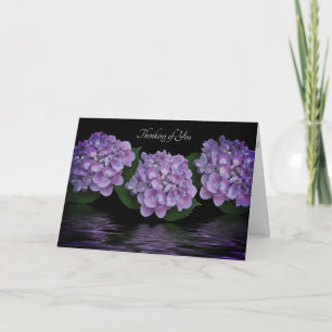 Carte Hydrangeas Violettes Pensant à Vous