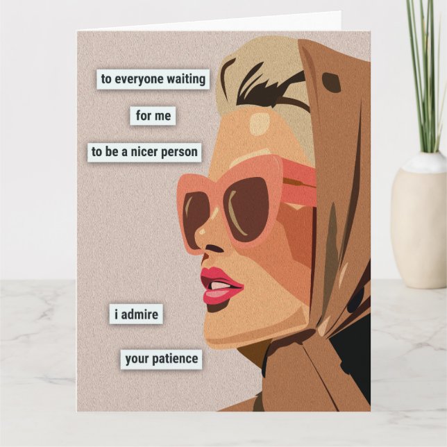 Carte I admire your patience (Devant)