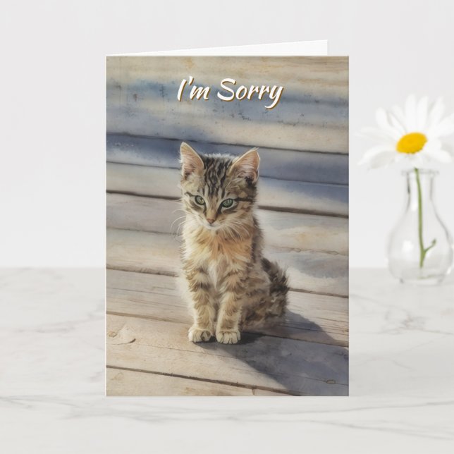 Carte I Am Sorry Cute Kitten Cat Card (Petite plante)