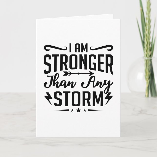 Carte I Am Stronger Than Any Storm Anxiety Mental Health (Devant)