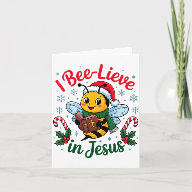 Carte I Bee-lieve In Jesus Gospel Kids Christian Christm (Devant)