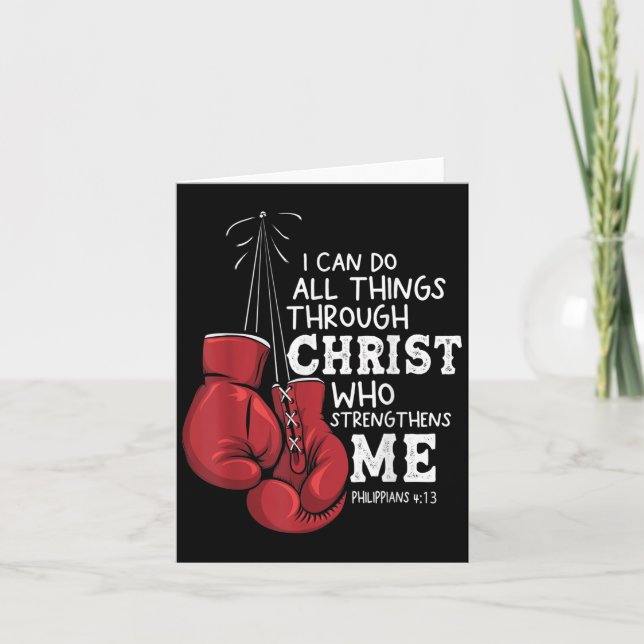 Carte I Can Do Things Christian Boxing Quote Philipans 4 (Devant)