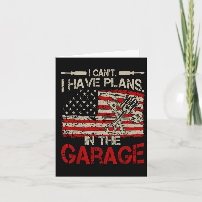 Carte I Cant Have Plans Garage-shirt Men Funny Mechanic  (Devant)