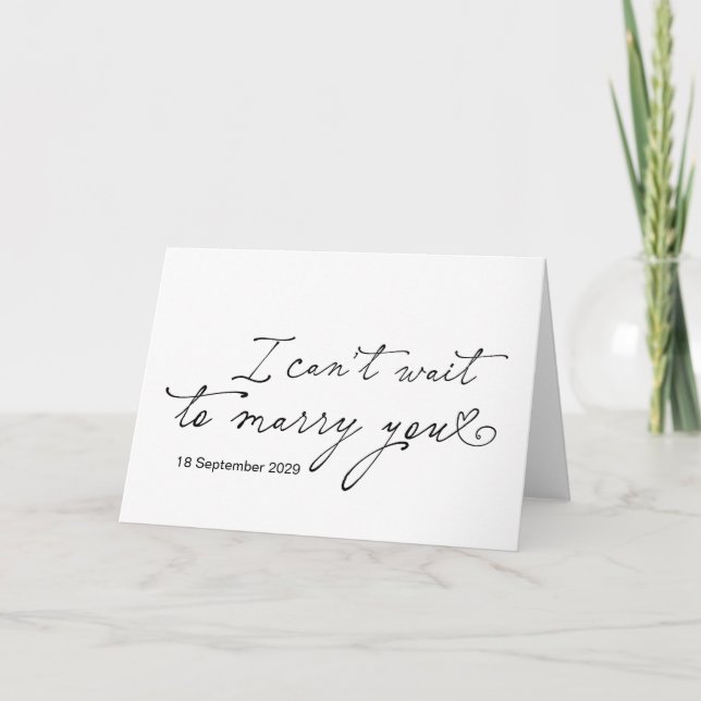 Carte I Cant Wait to Marry You Bride Groom Wedding Day (Devant)