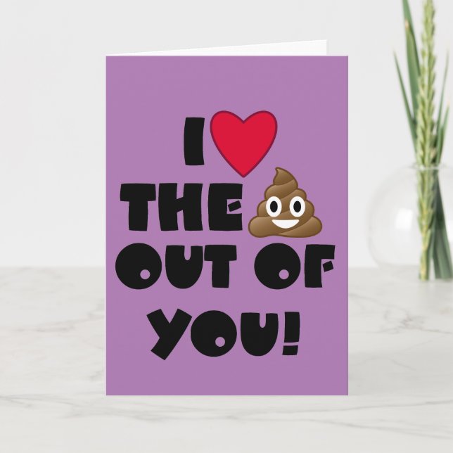 Carte I coeur vous Emoji Poo (Devant)