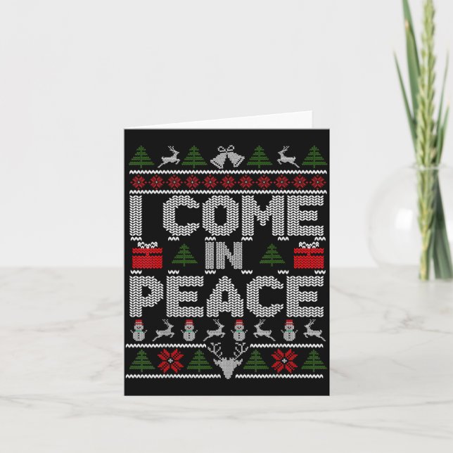 Carte I Come In Peace Couple Matching Ugly Christmas Swe (Devant)