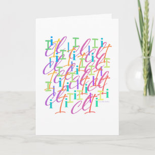 Carte "I" Confettis de Lettres