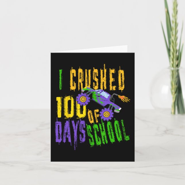 Carte I Crushed 100 Days of School - Monster Truck Love (Devant)