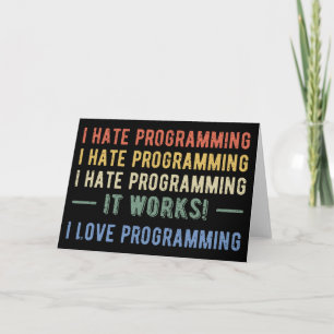 Carte I Hate Programmation - Drôle Programmeur I