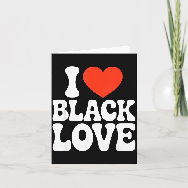 Carte I Heart Black Love Couple Matching Couples African (Devant)