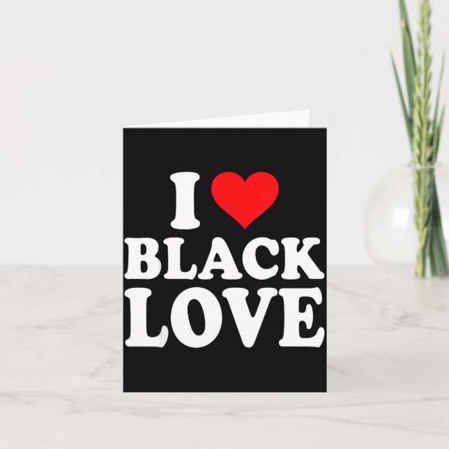 Carte I Heart Black Love Cute Matching Couples African A (Devant)