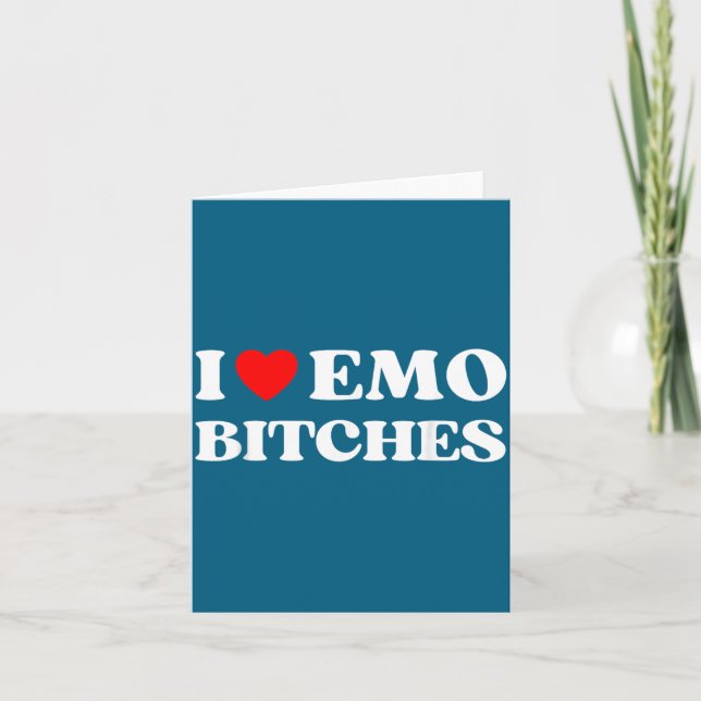 Carte I Heart Emo Es Funny Quote Red Heart Emo Girl Styl (Devant)