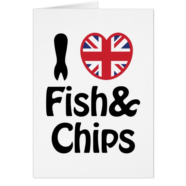 Carte I Heart [Love] Poisson & Chips (Devant)