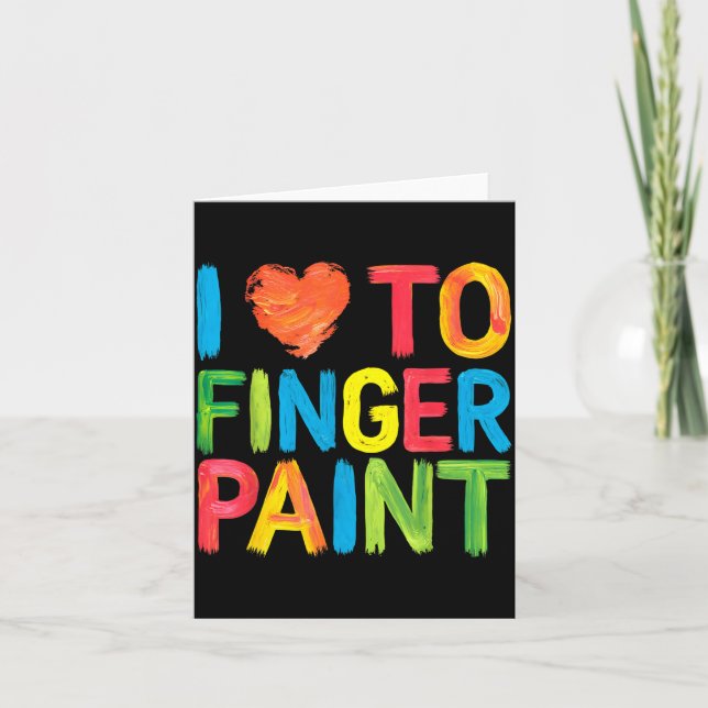 Carte I Heart Love To Finger Paint Cute Couple Valentine (Devant)