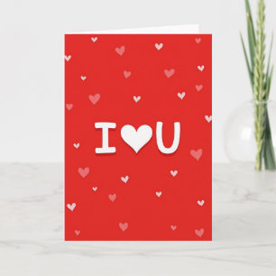 Carte I Heart U Cœurs Rouges