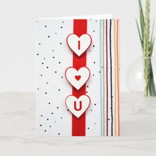 Carte I Heart U Striped Polka Dot Card (Devant)