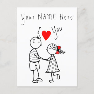 Carte I Lote You - Couple mignon - Texte / Nom per
