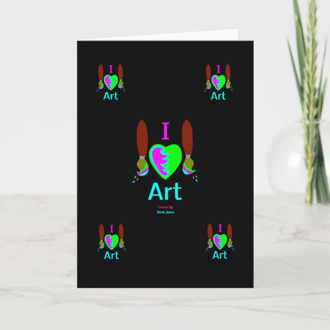 Carte I Love Art Vertical Greeting Card (Devant)