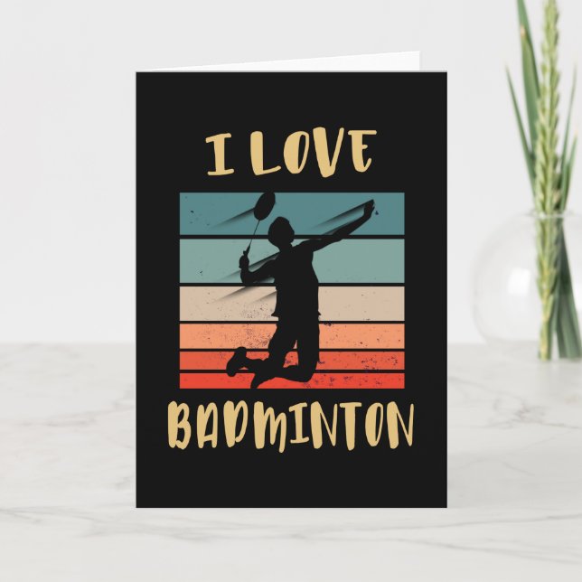 Carte I Love Badminton Jump Smash (Devant)