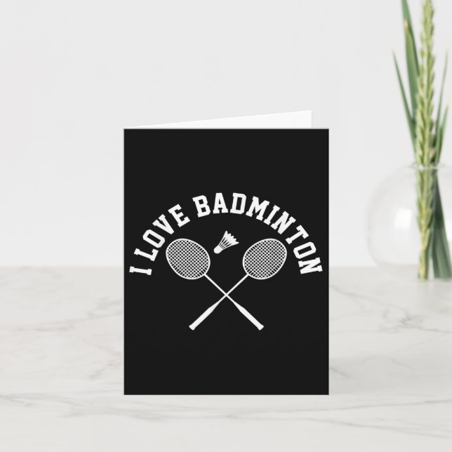 Carte I Love Badminton Player Gift Retro Style (Devant)