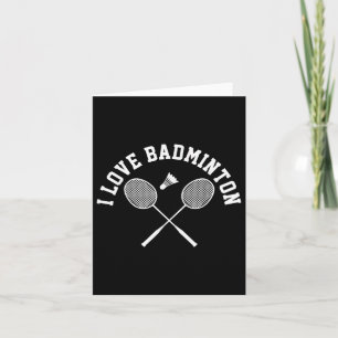 Carte I Love Badminton Player Gift Retro Style