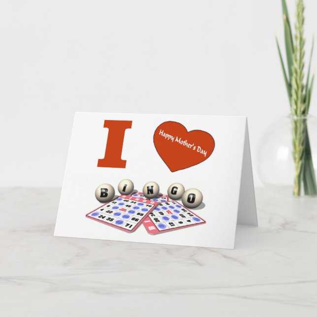 Carte I LOVE Bingo Happy Mother's Day Card (Devant)