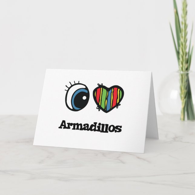 Carte I Love (Coeur) Armadillos (Devant)