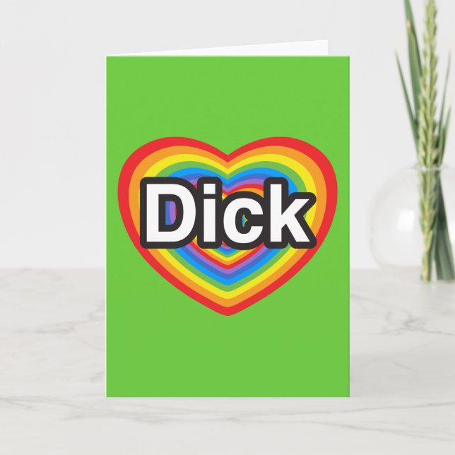 Carte I love Dick. I love you Dick. Heart (Devant)