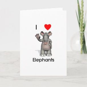 Carte I love elephants