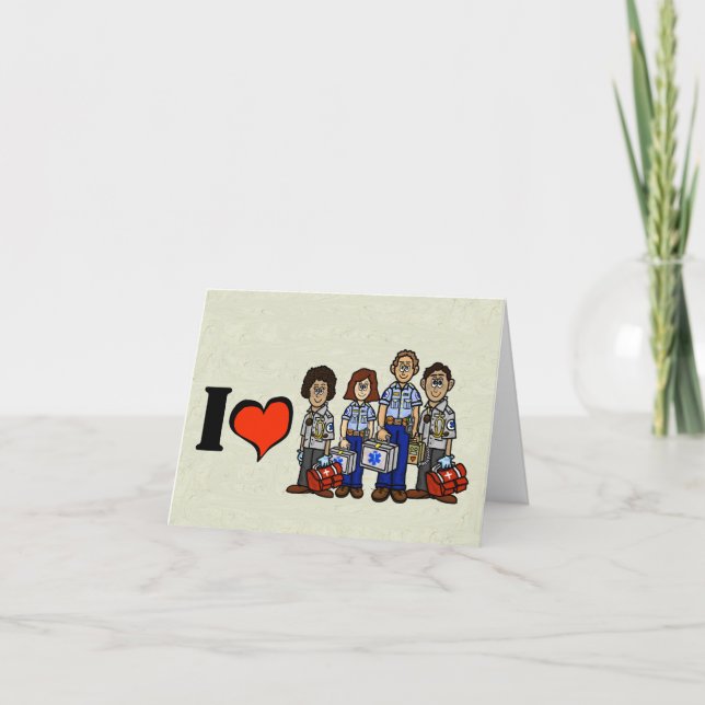 Carte I Love EMS Workers Greeting Card (Devant)