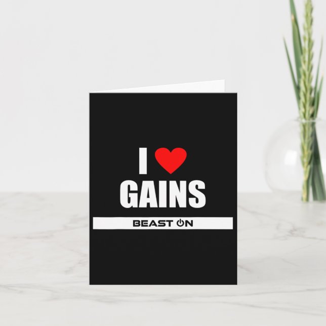 Carte I Love Gains Bodybuilding Gainz Gym Fitness Traini (Devant)