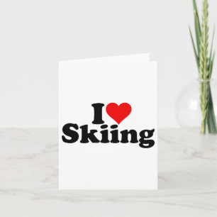 Carte I Love Heart Ski Skis Snowboard