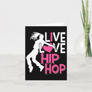 Carte I Love Hip hop Dance - Coeur Rose et Hip hop Danc