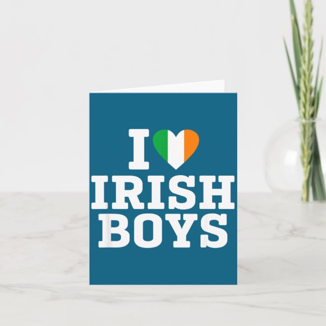 Carte I Love Irish Boys Ireland Flag Heart St Patricks D (Devant)