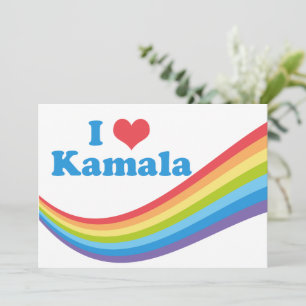 Carte I Love Kamala Harris Cute Rainbow Political