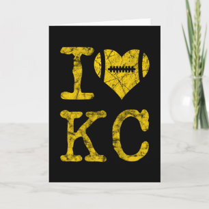 Carte I Love Kansas City Heart Football Valentines Day